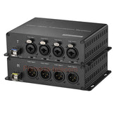 4 channels 48V Phantom XLR Balanced Audio to Fiber optical Converters Extenders, LC Single-mode single fiber 20Km SFP include Uncompressed Professional Crystal Clear Sound